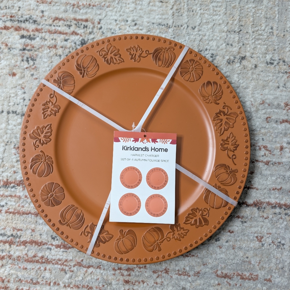 Kirklands Home Autumn Spice Charger Plate Set Of 4